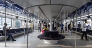 Inside the very first Chinese Elevated Bus