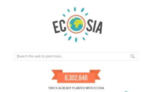 Screenshot of Ecosia Web Search Engine