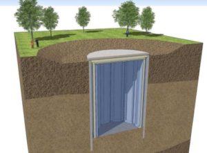A ground dug storage tank for seasonal thermal energy storage